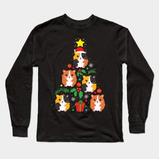 Funny Guinea Pig Lover Christmas Tree Long Sleeve T-Shirt